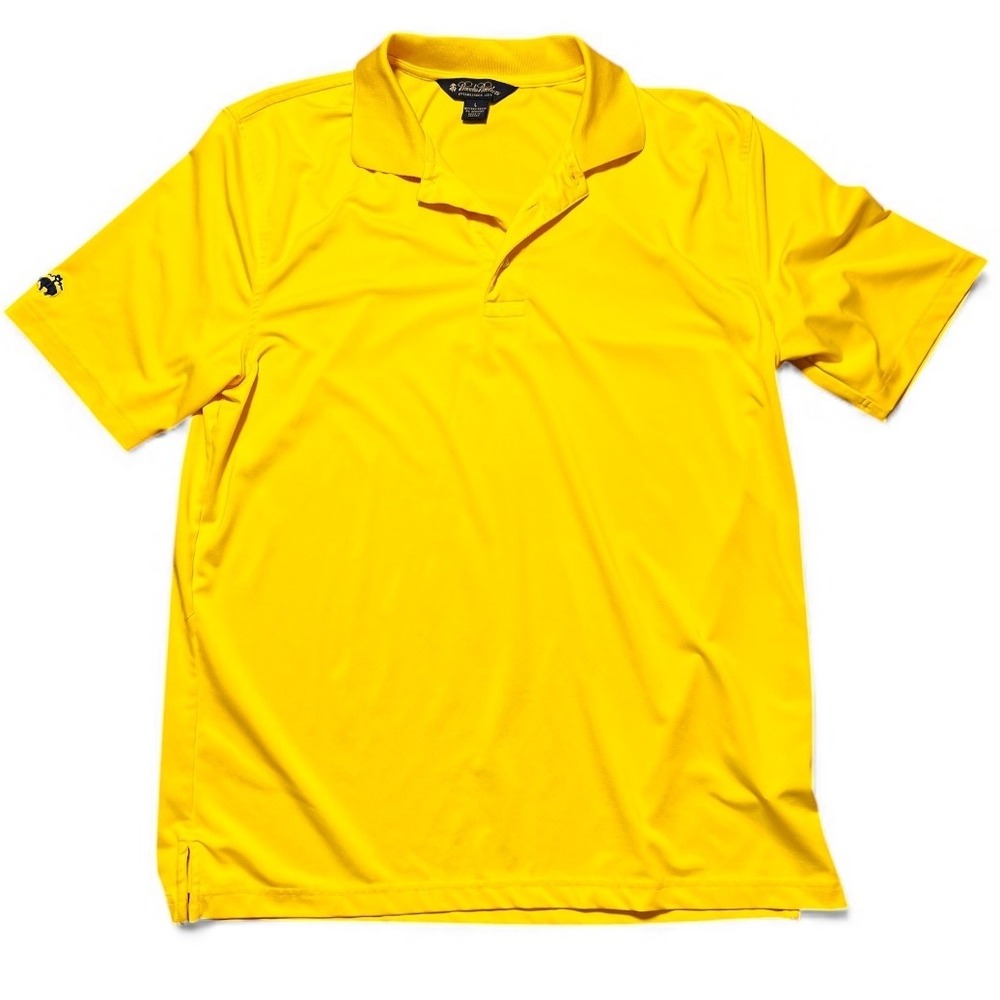 Brooks Brothers Yellow Golf Polo Shirt Men's Size L Short Sleeve Performance EUC